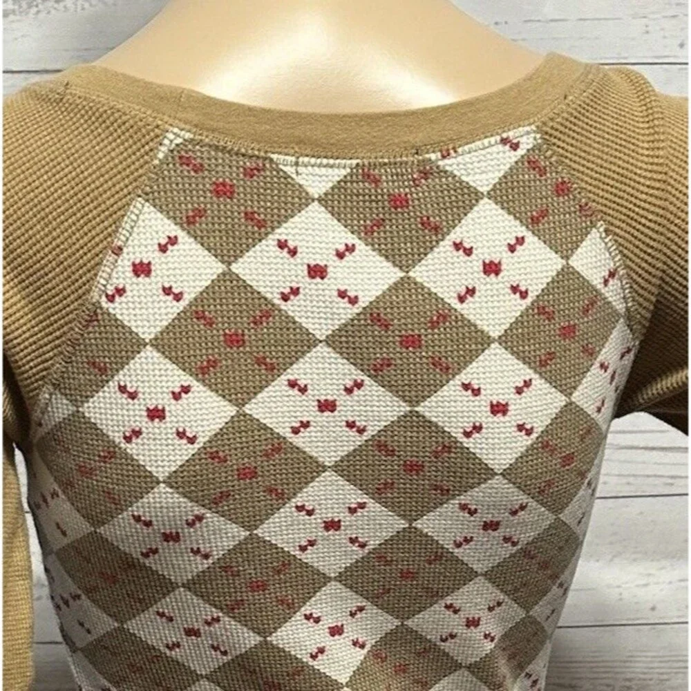 XXI Argyle Thermal Raglan Top - Picture 10 of 13